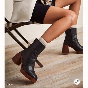 Free People Ruby Platform in Washed Black size 38.